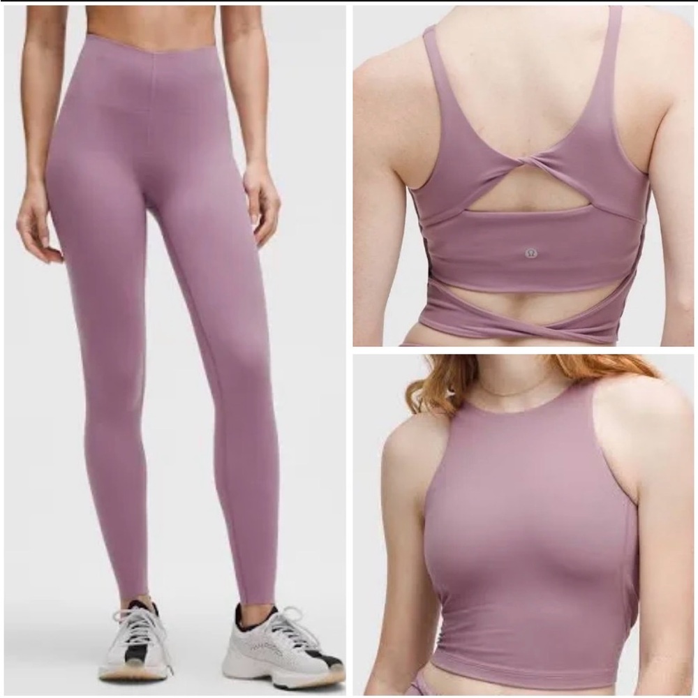 LULULEMON Lavender Lux- NWT. Size 8/10 align leggings & twist back tank sold out